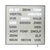 Väggklocka med LED-ordvisning i aluminiumram, tydligt läsbar display.