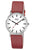 Damen-Armbanduhr Boccia Classic 3380-02 mit rotem Lederarmband und weißem Zifferblatt