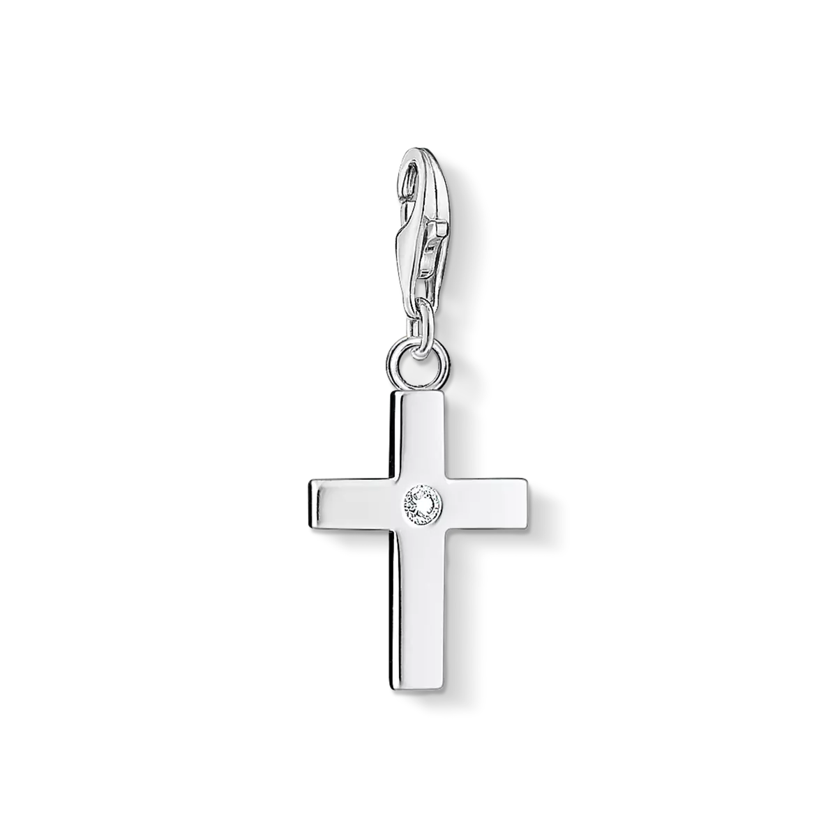 Korshänge i 925 sterling silver med liten sten i korset