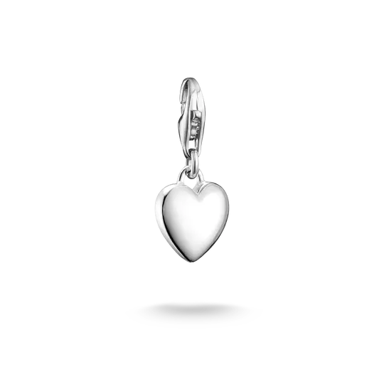 Halsband med hjärthänge i polerat 925 sterlingsilver med ögla