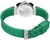 Damklocka med grönt armband, spänne och synliga justeringshål