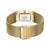 BERING Damenuhr mit goldfarbenem Milanaise-Armband, Gehäuse mit eingelassener Rückseitenansicht