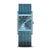 Bering Damenuhr mit Milanaise-Armband in Blau, quadratisches Zifferblatt mit goldenen Akzenten