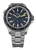 Herrklocka med metallarmband, svart urtavla och självlysande markörer, 3 visare