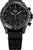 Herrarmbandsur: svart textilarmband, svart urtavla, självlysande index och visare