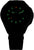 Armbandsur för herrar med svart urtavla, svart armband och grönt lysande visare