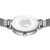 Damenuhr Rückseite mit Gravur, rundes Edelstahlgehäuse und silbernes Milanaise-Armband