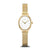 Bering Damenuhr in Gold mit weißem Zifferblatt und Milanaise-Armband