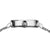 Damenarmbanduhr mit silbernem Gehäuseboden und Gliederarmband