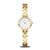 Damenarmbanduhr mit goldenem Zifferblatt und goldfarbenem Gliederarmband