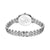 Bering-Damenuhr Rückansicht mit silberfarbenem Metallarmband und verschraubter Schließe