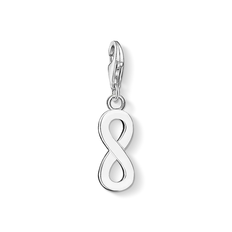 Berlock oändlighet i 925 sterlingsilver, blank med mörka inlägg