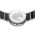 Damenarmbanduhr Gehäuse-Rückseite mit Gravur und schwarzem Keramik-Gliederarmband.