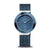 Damenuhr mit blauem Zifferblatt und blauem Mesh-Armband, runde Lünette