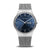 Bering Herrenarmbanduhr mit blauem Zifferblatt und silbernem Milanaiseband