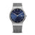 Bering Herrenuhr mit blauem Zifferblatt, Milanaise-Armband und Datumsanzeige bei 19