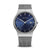 Bering Herrenuhr mit blauem Zifferblatt und grauem Milanaise-Armband, Saphirglas