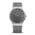 Bering Herrenuhr mit dunkelgrauem Zifferblatt, Milanaise-Armband und orangefarbenen Akzenten
