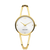 Danish Design Damenarmreif-Uhr mit goldenem Gehäuse, weißem Zifferblatt und Mineralglas