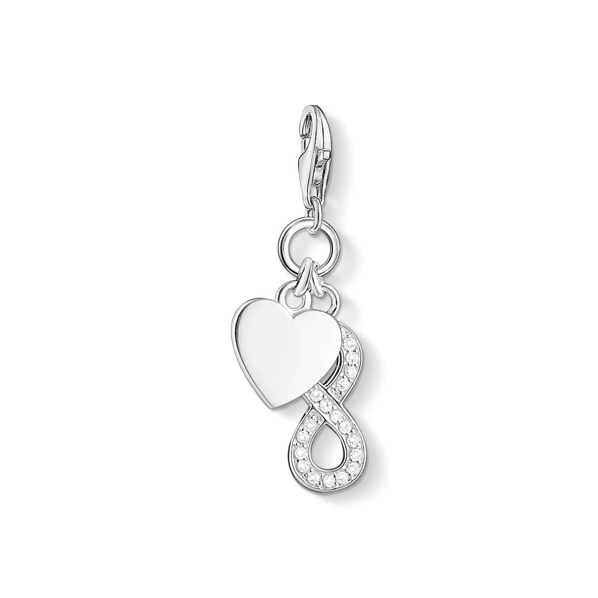 925 sterlingsilver berlock med hjärta-oändlighet och zirkonia
