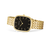 Damenuhr Bering Classic mit goldfarbenem Metallarmband und rundem Gehäuse, Seitenansicht