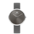 Damenuhr von DANISH DESIGN, graues Zifferblatt ohne Index, silbernes Gehäuse, graues Band