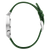 Danish Design Armbanduhr mit rundem silbernem Gehäuse und grünem Lederband