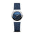 Damenuhr mit blauem Milanaise-Armband, blauem Zifferblatt und goldfarbener Krone