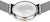 Klockarmbandets baksida med boettlock i rostfritt stål och gravyr, silverfärgat milanesiskt armband
