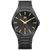 Herrenarmbanduhr Danish Design mit schwarzem Zifferblatt, Datumsanzeige, gelben Zeigern, Metallarmband