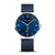 Bering Herrenuhr mit blauem Zifferblatt, blauem Metallmaschenarmband und kleiner Sekunde