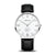 Bering Herrenuhr mit weißem Zifferblatt und schwarzem Lederarmband