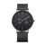 Herren-Armbanduhr mit schwarzem Zifferblatt, schwarzem Gehäuse und schwarzem Metallband