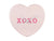 Hjärtformad väggklocka mjukrosa med XOXO-display och visare