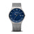 Bering Solar Herrenuhr mit blauem Zifferblatt und silbernem Mesh-Armband