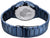 Herrarnas solur med präglad världskarta och blått metallarmband, baksida