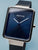 Damen-Armbanduhr mit blauem Zifferblatt, Milanaise-Stahlband und rechteckigem Gehäuse
