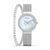 Bering Damenuhr mit silbernem Zifferblatt und silbernem Edelstahl-Mesharmband