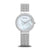 Bering Damenuhr mit silbernem Milanaise-Armband und silbernem Rundzifferblatt im Rahmendesign