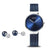 Bering Damenuhr im Set: blaue Uhr mit Metallarmband und passenden Ohrringen