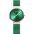 Bering Damenuhr mit grünem Zifferblatt und Milanaise-Armband