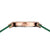Bering Damen-Armbanduhr mit roségoldfarbenem Gehäuse und grünem Milanaise-Armband
