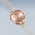 Armbandur snett: roséguldram, beige urtavla, silverfärgat Milanese-band