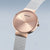 Armbandur snett: roséguldpläterat hölje, beige urtavla, silverfärgat Milanese-armband
