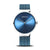 Unisex-Armbanduhr mit rundem silbernem Gehäuse, blauem Zifferblatt und Milanaise-Armband