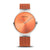 Unisex-Armbanduhr mit orangefarbenem Zifferblatt und orangefarbenem Armband