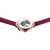 Bering Damenarmbanduhr, roségoldfarbenes Gehäuse, pinkes Mesharmband, Gehäuseboden