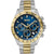 BOSS Herrenarmbanduhr mit blauem Zifferblatt, Chronographen-Zählern und bicolor Edelstahlband