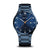 Herrenarmbanduhr mit dunkelblauem Gehäuse, blauem Zifferblatt und Metallband