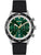 Herrenuhr-Chronograph mit grünem Zifferblatt, schwarzem Textilarmband und Edelstahlgehäuse
